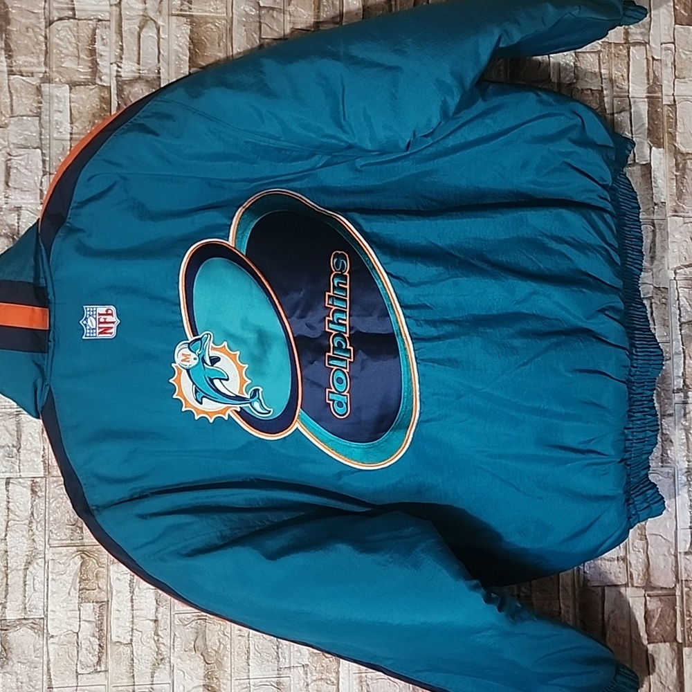 Miami Dolphins Logo Blue Full Zip  Winter Jacket
